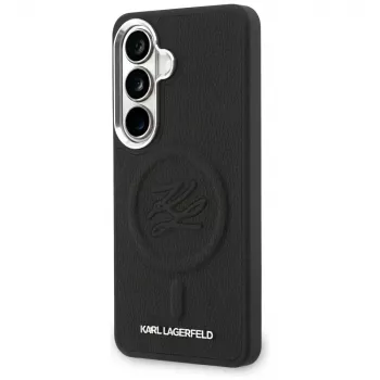 KARL LAGERFELD Embossed Ring Initials Custodia MagSafe per Samsung Galaxy S26, Nero