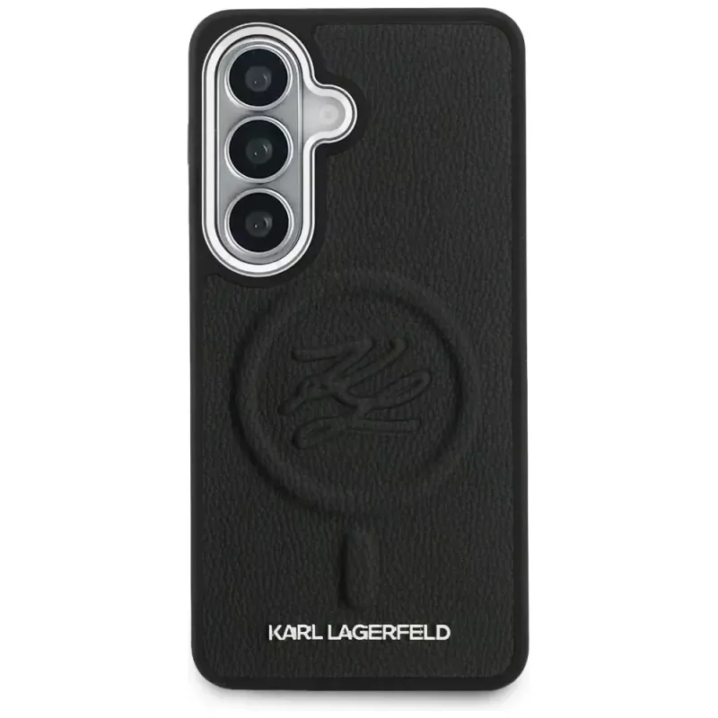 KARL LAGERFELD Embossed Ring Initials Custodia MagSafe per Samsung Galaxy S26, Nero