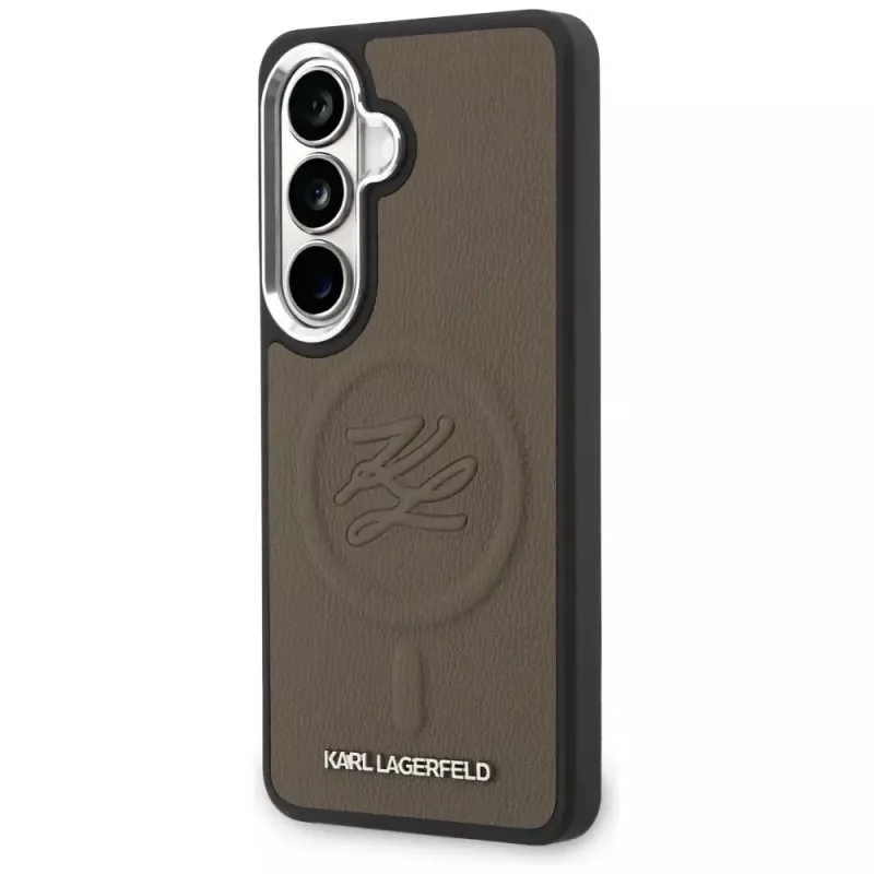 Karl Lagerfeld Embossed Ring Initials Custodia MagSafe per Samsung Galaxy S26, Marrone