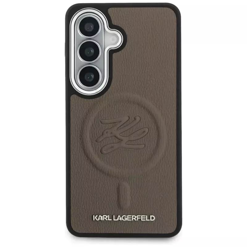 Karl Lagerfeld Embossed Ring Initials Custodia MagSafe per Samsung Galaxy S26, Marrone