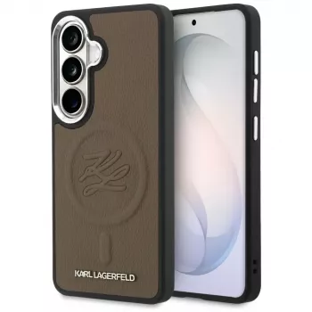 KARL LAGERFELD Embossed Ring Initials Custodia MagSafe per Samsung Galaxy S26+ Marrone