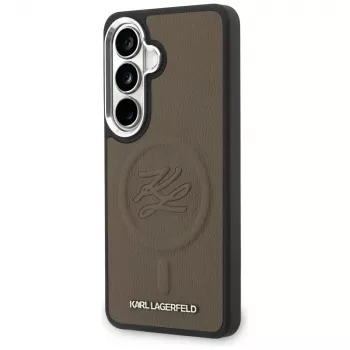 KARL LAGERFELD Embossed Ring Initials Custodia MagSafe per Samsung Galaxy S26+ Marrone