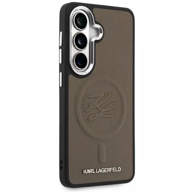 KARL LAGERFELD Embossed Ring Initials Custodia MagSafe per Samsung Galaxy S26+ Marrone