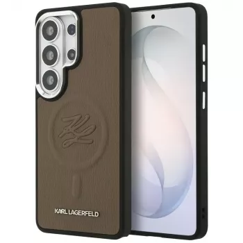 KARL LAGERFELD Embossed Ring Initials Custodia MagSafe per Samsung Galaxy S26 Ultra, Marrone
