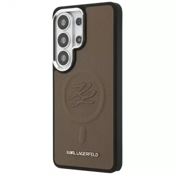 KARL LAGERFELD Embossed Ring Initials Custodia MagSafe per Samsung Galaxy S26 Ultra, Marrone