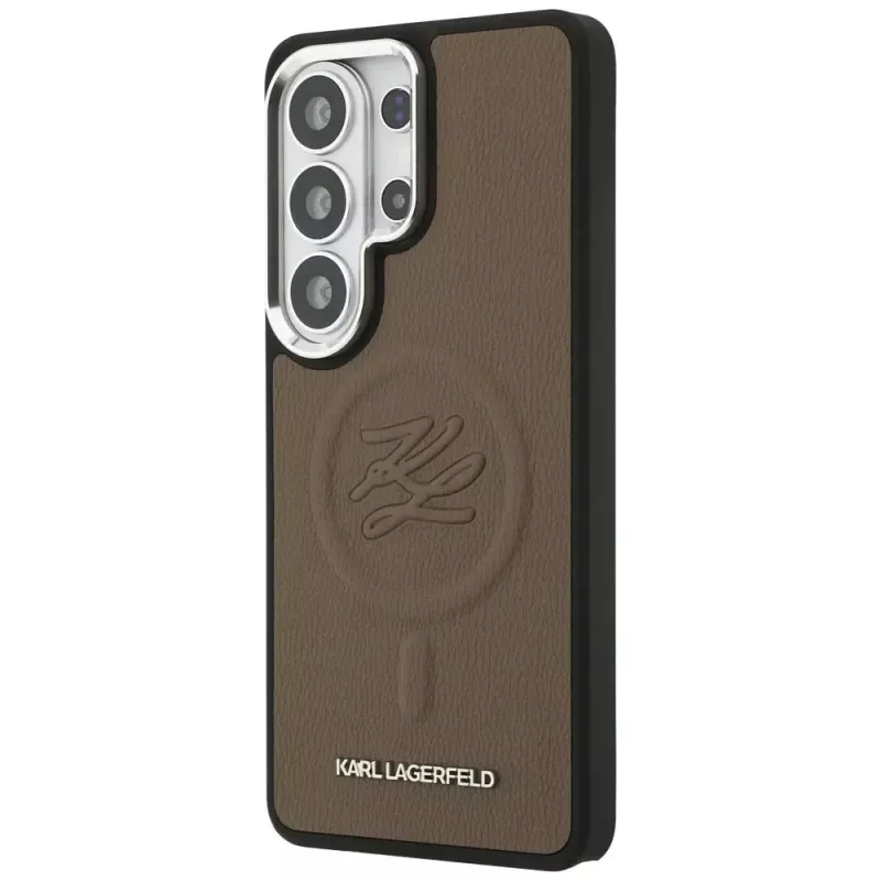 KARL LAGERFELD Embossed Ring Initials Custodia MagSafe per Samsung Galaxy S26 Ultra, Marrone