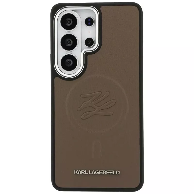 KARL LAGERFELD Embossed Ring Initials Custodia MagSafe per Samsung Galaxy S26 Ultra, Marrone