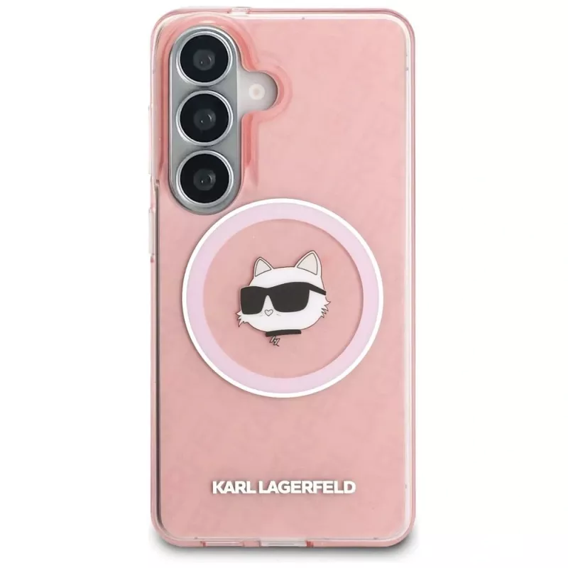 Karl Lagerfeld IML Repeated Choupette Custodia MagSafe per Samsung Galaxy S26+ Rosa
