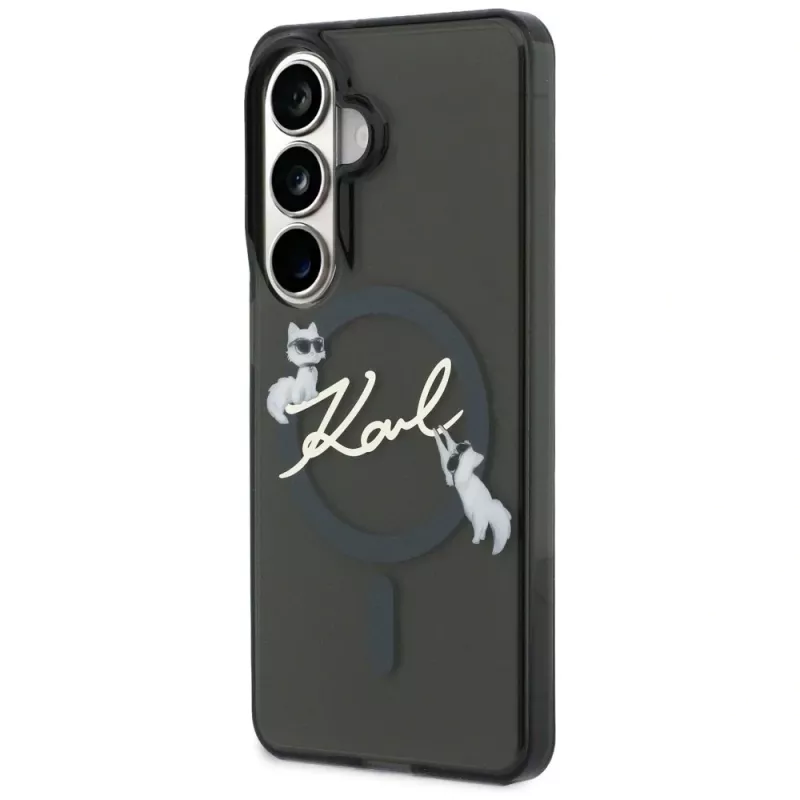 Karl Lagerfeld IML KC Script Custodia MagSafe per Samsung Galaxy S26+ Nero