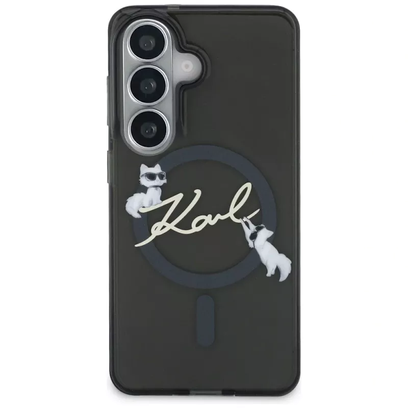 Karl Lagerfeld IML KC Script Custodia MagSafe per Samsung Galaxy S26+ Nero