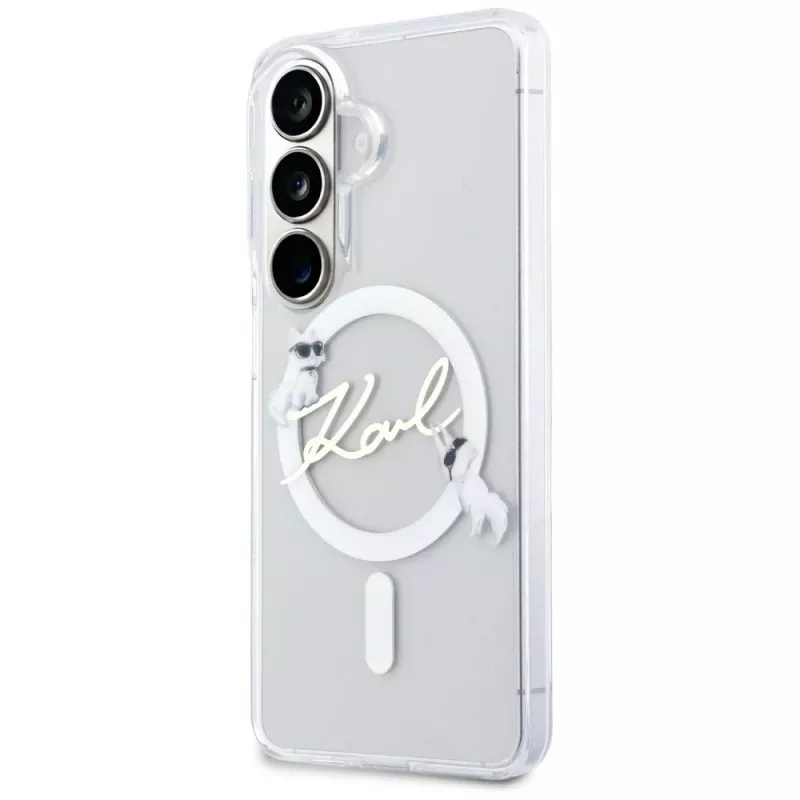 KARL LAGERFELD IML KC Script Custodia MagSafe per Samsung Galaxy S26, Trasparente