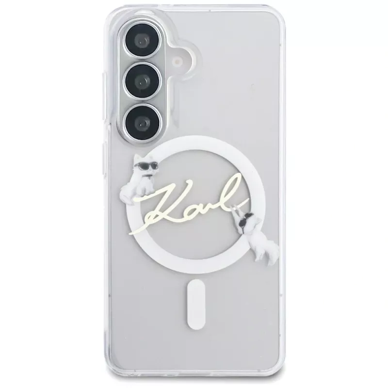 KARL LAGERFELD IML KC Script Custodia MagSafe per Samsung Galaxy S26+ Trasparente
