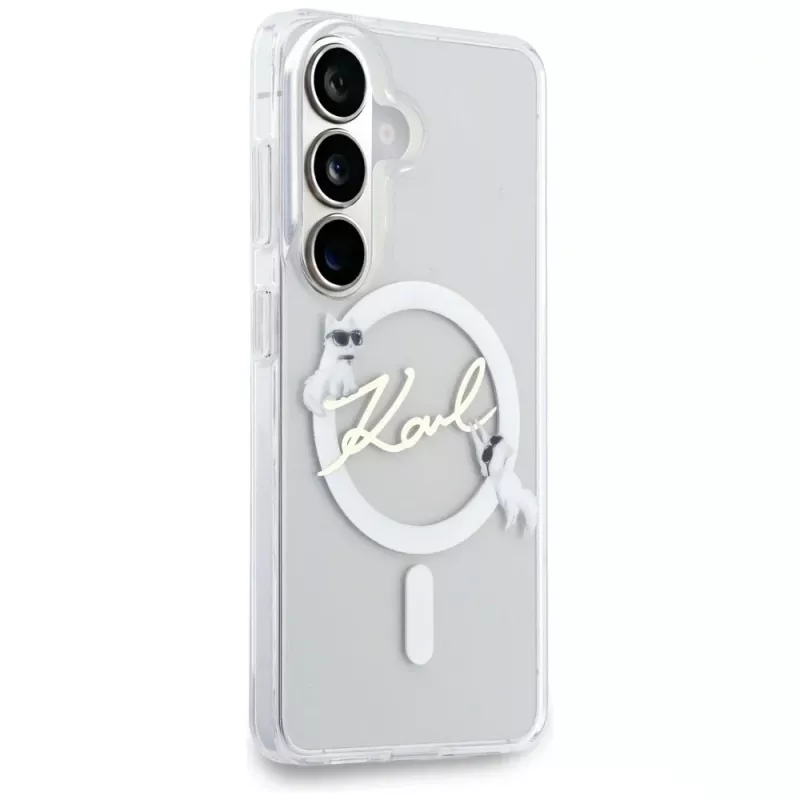 KARL LAGERFELD IML KC Script Custodia MagSafe per Samsung Galaxy S26+ Trasparente