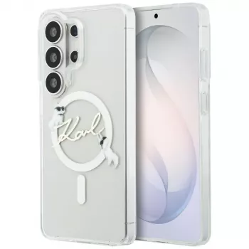 Karl Lagerfeld IML KC Script Custodia MagSafe per Samsung Galaxy S26 Ultra (Trasparente)