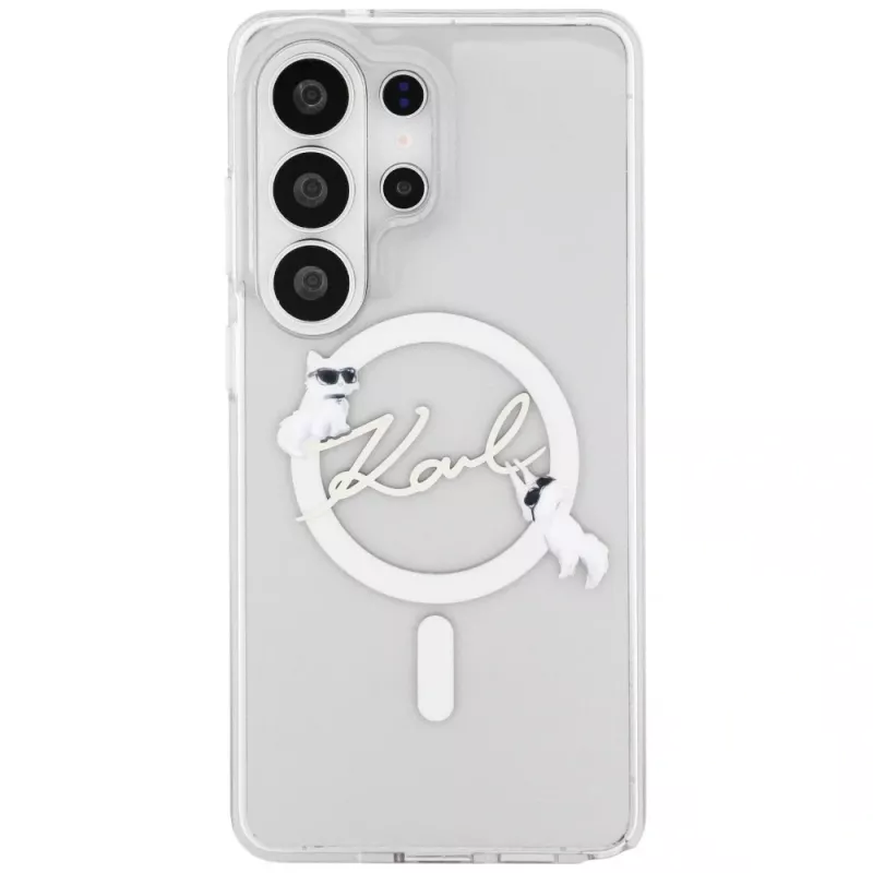 Karl Lagerfeld IML KC Script Custodia MagSafe per Samsung Galaxy S26 Ultra (Trasparente)