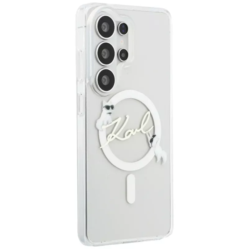 Karl Lagerfeld IML KC Script Custodia MagSafe per Samsung Galaxy S26 Ultra (Trasparente)