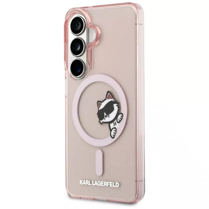 Karl Lagerfeld IML Peekaboo Choupette Custodia MagSafe per Samsung Galaxy S26 - Rosa