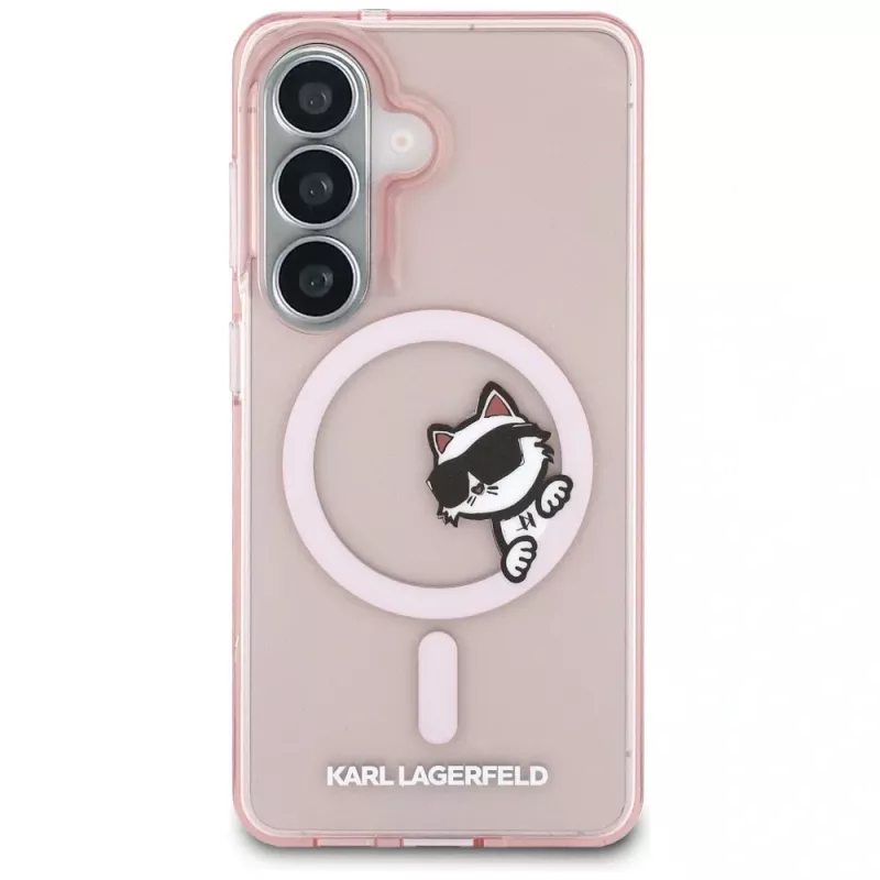 Karl Lagerfeld IML Peekaboo Choupette Custodia MagSafe per Samsung Galaxy S26 - Rosa