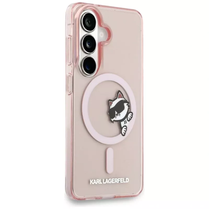 Karl Lagerfeld IML Peekaboo Choupette Custodia MagSafe per Samsung Galaxy S26 - Rosa