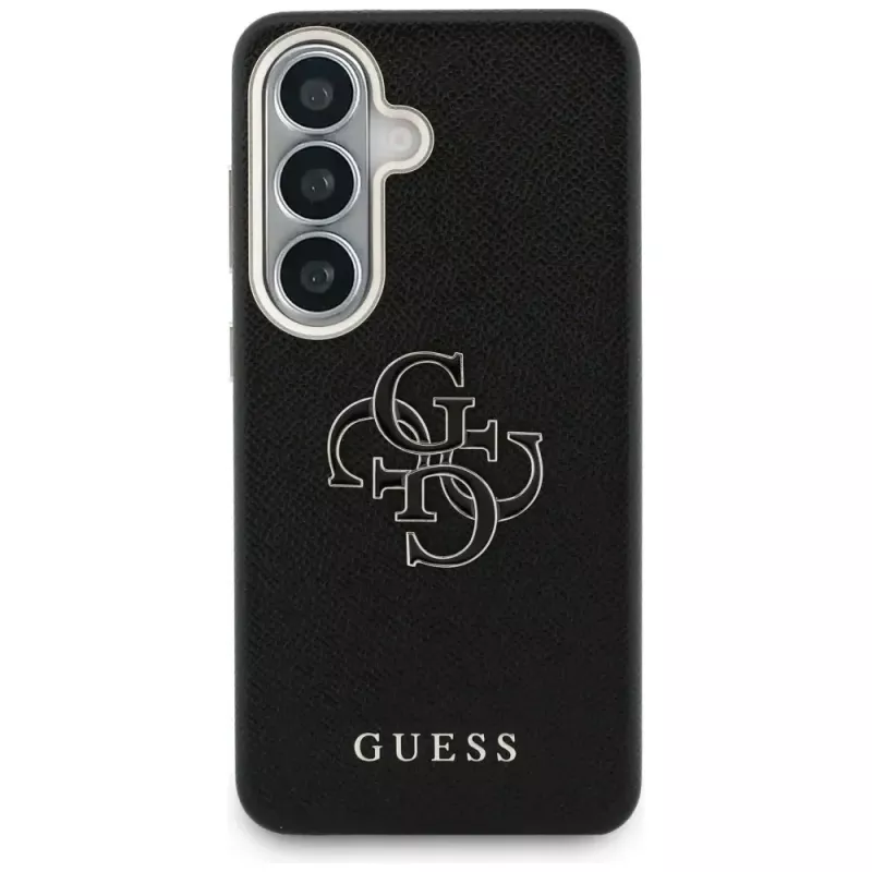 Guess Grained Big 4G Metal Logo Custodia per Samsung Galaxy S26 - Nero