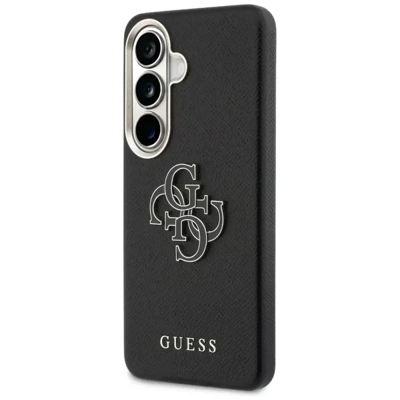 Guess Grained Big 4G Metal Logo Custodia per Samsung Galaxy S26+ Nero