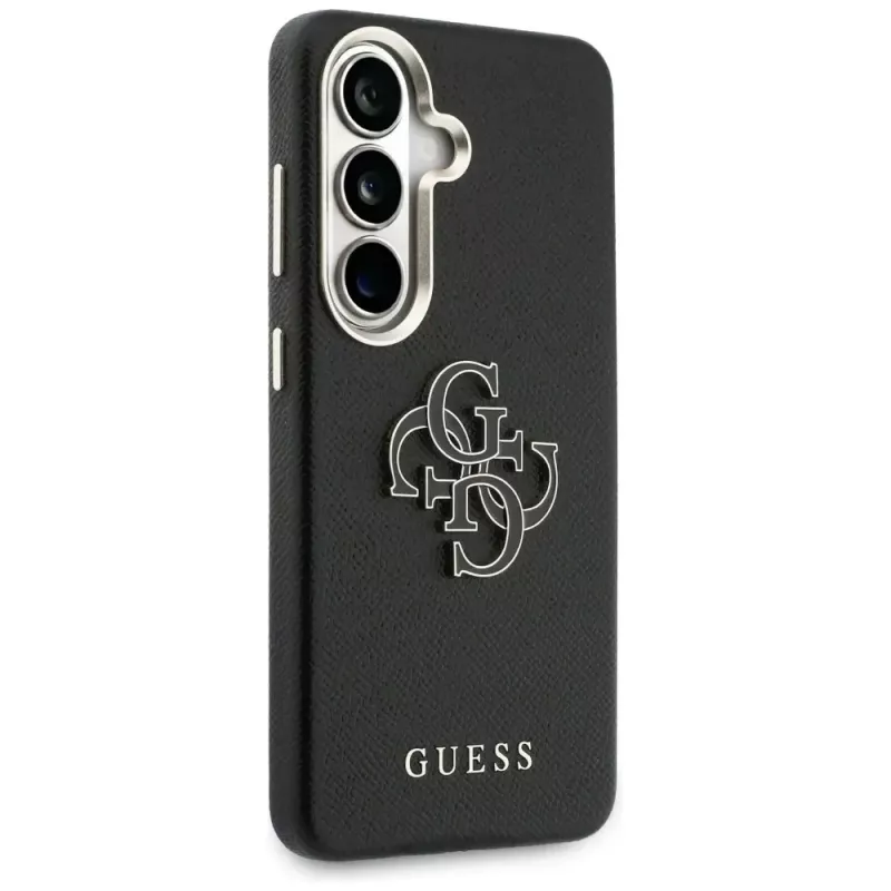 Guess Grained Big 4G Metal Logo Custodia per Samsung Galaxy S26+ Nero