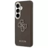 Guess Grained Big 4G Metal Logo Custodia per Samsung Galaxy S26+ Marrone