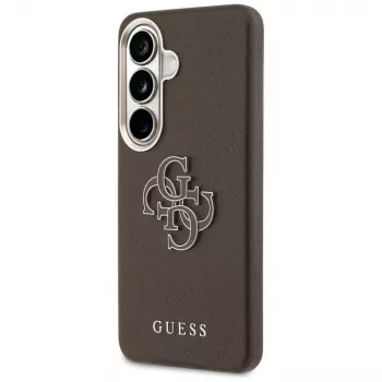Guess Grained Big 4G Metal Logo Custodia per Samsung Galaxy S26+ Marrone