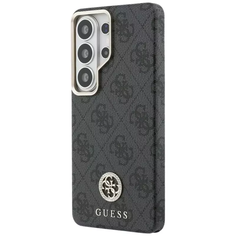 Guess 4G Rhinestone Round Logo Cover MagSafe per Samsung Galaxy S26 Ultra (nero)