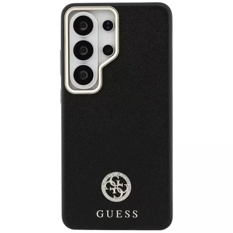Guess Rhinestone Round Logo Cover MagSafe per Samsung Galaxy S26 Ultra, nero