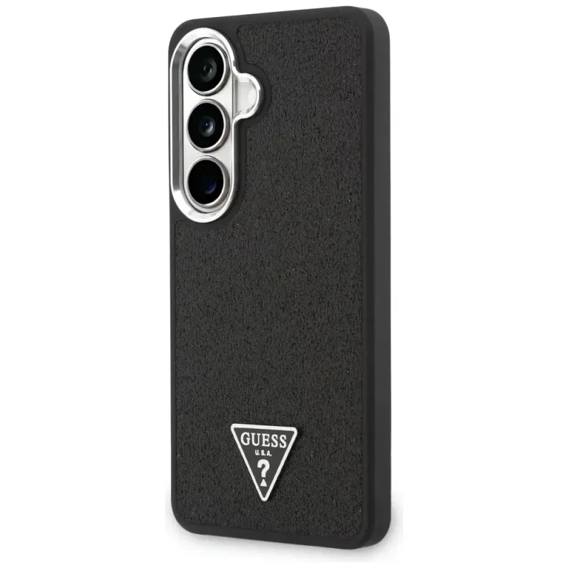 Guess Fixed Glitter Triangle Cover MagSafe per Samsung Galaxy S26+ nero