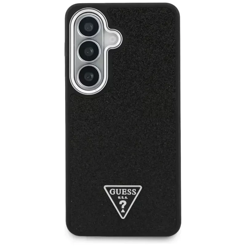 Guess Fixed Glitter Triangle Cover MagSafe per Samsung Galaxy S26+ nero