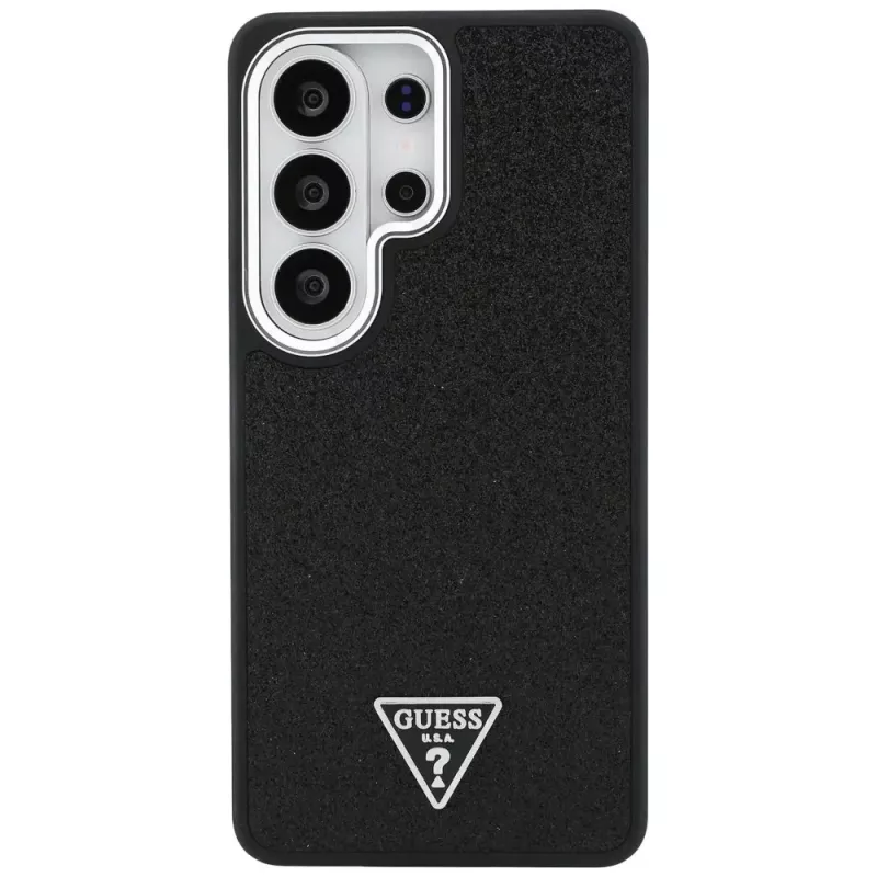 Guess Fixed Glitter Triangle Cover MagSafe per Samsung Galaxy S26 Ultra, nero
