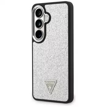 Guess Fixed Glitter Triangle Cover MagSafe per Samsung Galaxy S26 - argento