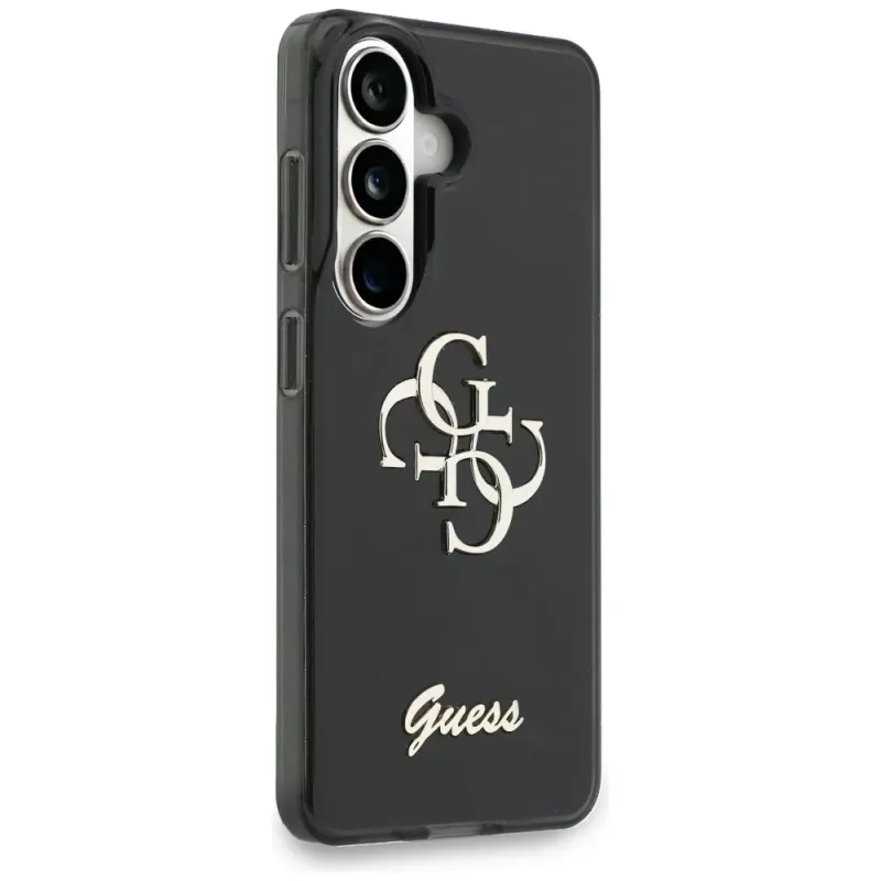 Guess IML Big Metal 4G Script Cover per Samsung Galaxy S26 (nero)