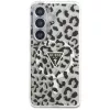 Guess IML Leopard Print Triangle Cover MagSafe per Samsung Galaxy S26, nero