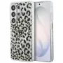 Guess IML Leopard Print Triangle Cover MagSafe per Samsung Galaxy S26 Ultra (nero)