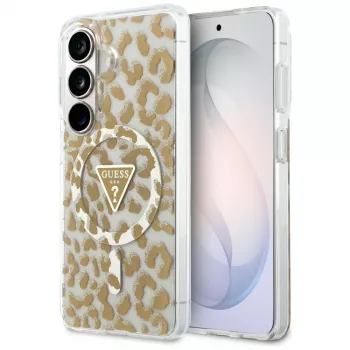 Guess IML Leopard Print Triangle Cover MagSafe per Samsung Galaxy S26 (marrone)