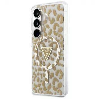 Guess IML Leopard Print Triangle Cover MagSafe per Samsung Galaxy S26 (marrone)