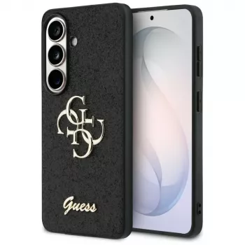 Guess Fixed Glitter Big 4G Metal Logo Cover per Samsung Galaxy S26 (nero)