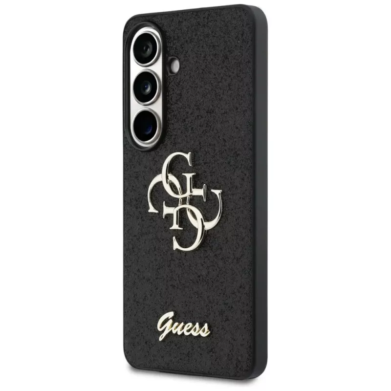 Guess Fixed Glitter Big 4G Metal Logo Cover per Samsung Galaxy S26 (nero)