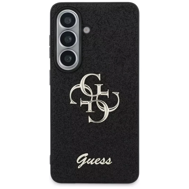 Guess Fixed Glitter Big 4G Metal Logo Cover per Samsung Galaxy S26 (nero)