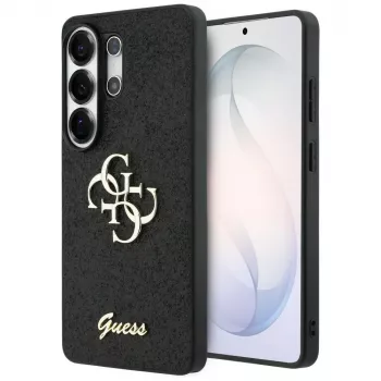 Guess Fixed Glitter Big 4G Metal Logo Cover per Samsung Galaxy S26 Ultra (nero)