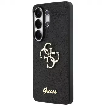 Guess Fixed Glitter Big 4G Metal Logo Cover per Samsung Galaxy S26 Ultra (nero)