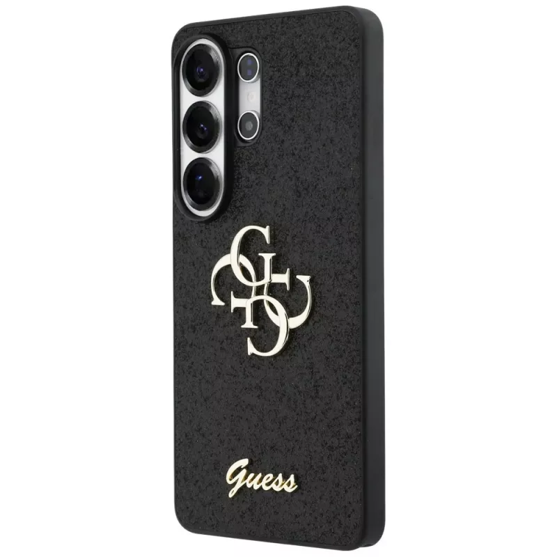 Guess Fixed Glitter Big 4G Metal Logo Cover per Samsung Galaxy S26 Ultra (nero)