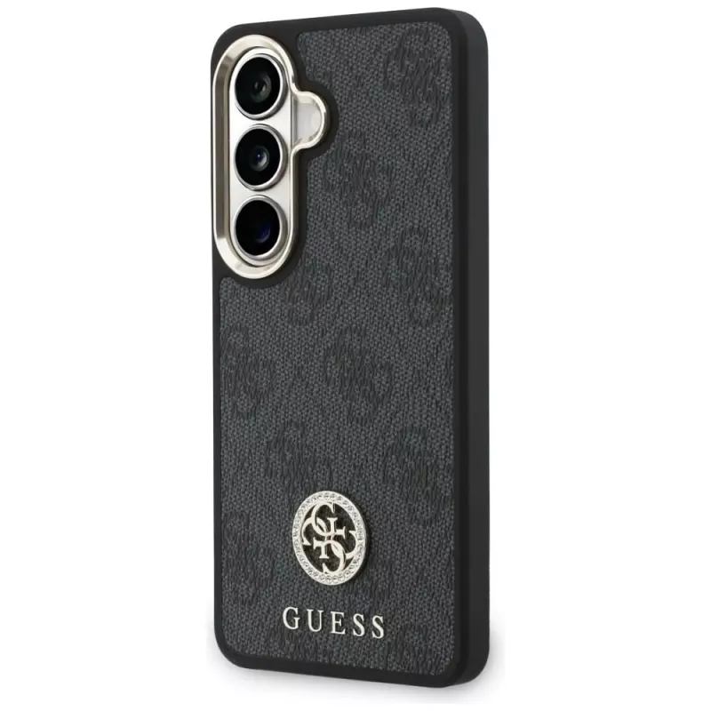 Guess 4G Big Rhinestone Triangle Strap Cover MagSafe per cellulare con set per Samsung Galaxy S26 - nero