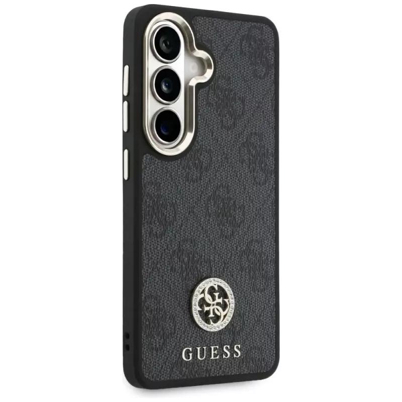 Guess 4G Big Rhinestone Triangle Strap Cover MagSafe per cellulare con set per Samsung Galaxy S26 - nero