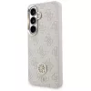 Guess 4G Big Rhinestone Triangle Strap Custodia MagSafe e Lanyard Set per Samsung Galaxy S26, Rosa