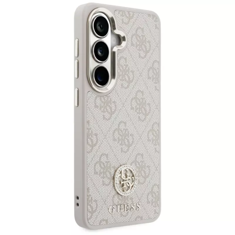 Guess 4G Big Rhinestone Triangle Strap Custodia MagSafe e Lanyard Set per Samsung Galaxy S26, Rosa