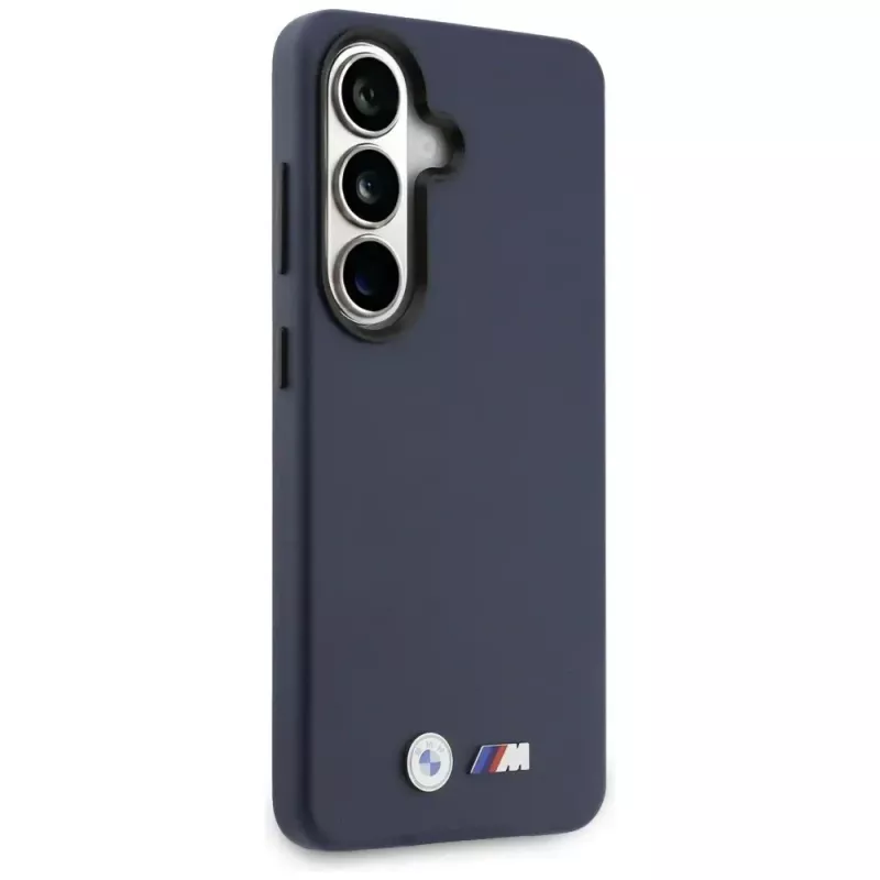 Custodia MagSafe BMW M Metal Logo per Samsung Galaxy S26 blu navy